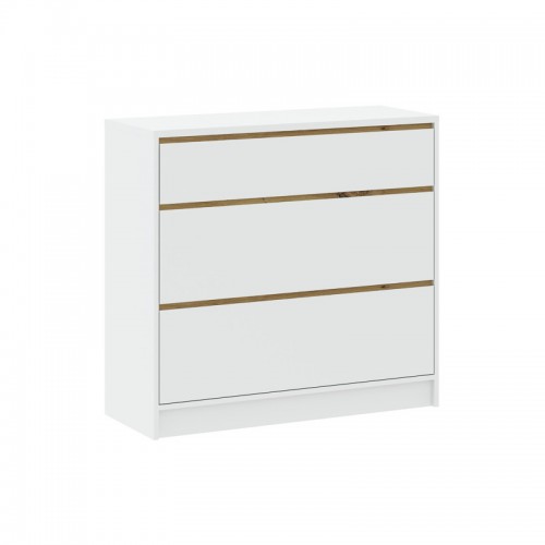 Plata kumode BASIT 3S, Balts/Ozols artisan
